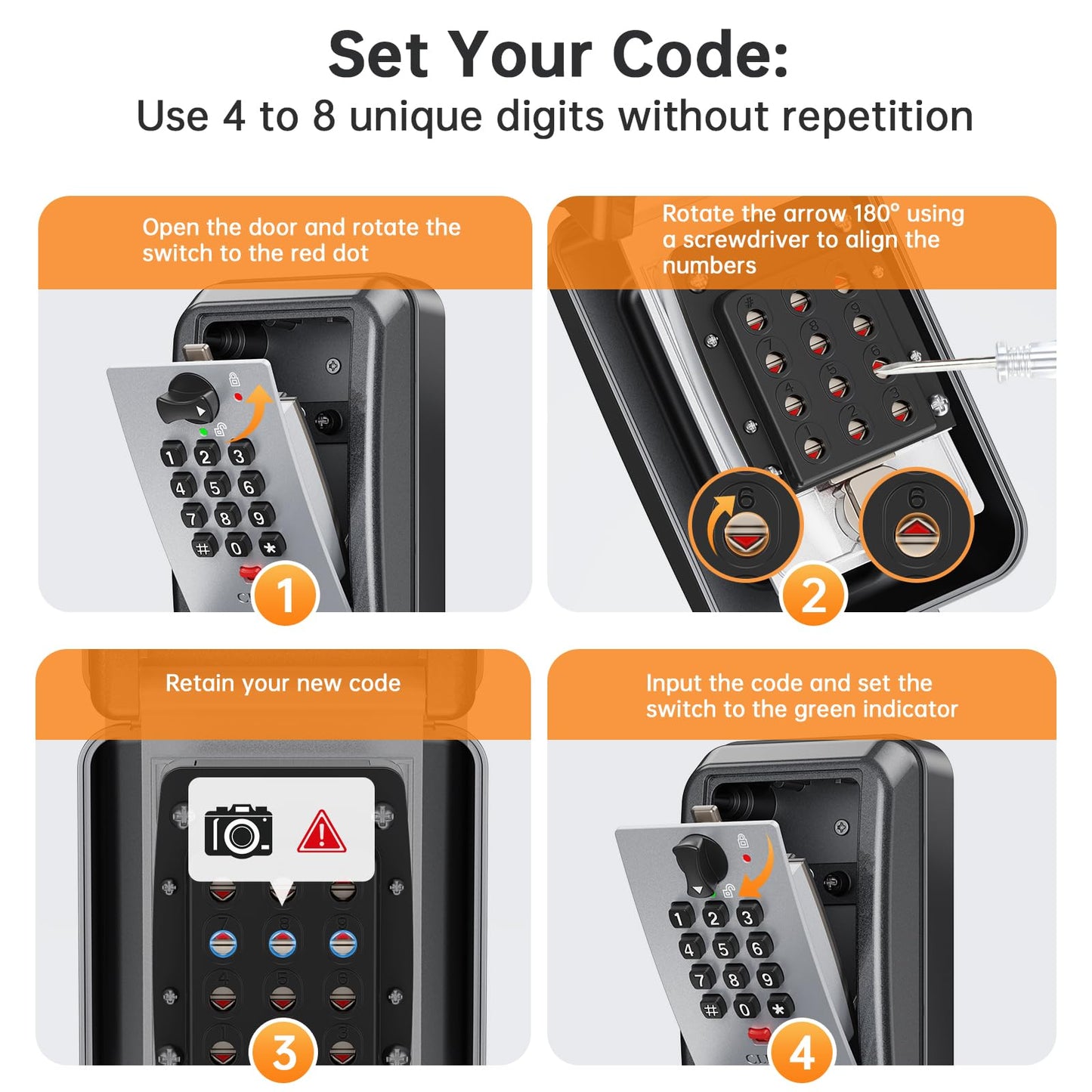 Key Lock Box,Customizable 12-Digit Combination,LockBox for Keys with Resttable Code,Large Capacity & Weatherproof Outside,hide a key Outdoor,Spare Key Wall Safe Storage for Home,Office,Garage
