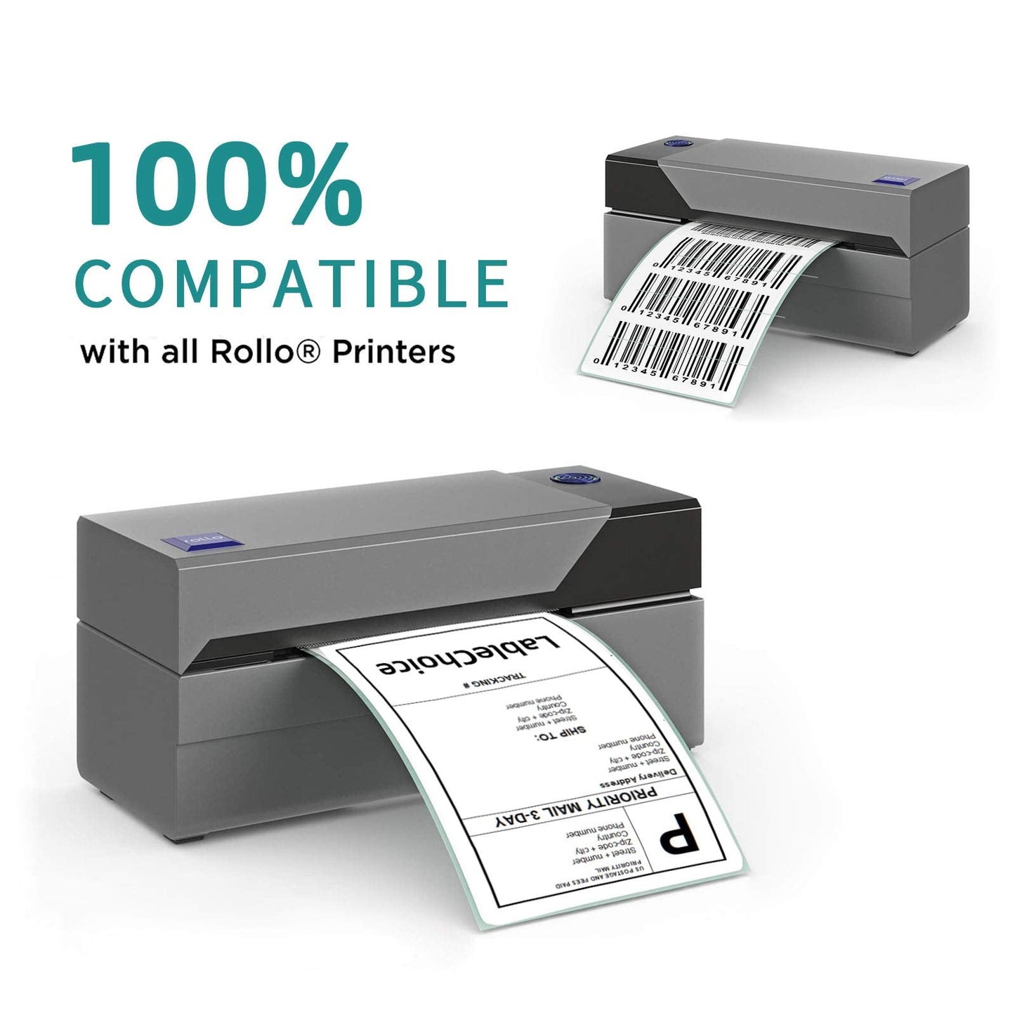 Labelchoice 3-Proof 2"x1" Direct Thermal Barcode Labels Rolls for Zebra LP2824 ZD411 ZD410 ZD421 ZD420 GK420D, 12 Rolls 15600 Pcs Waterproof Return Address Label Used with Rollo MUNBYN Desktop Printer