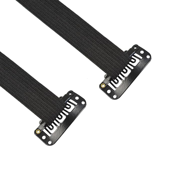 4 Pcs Facelift Bands with Clips Invisible Face Stretching Lifting Strap Adjustable Elastic Band Face Slimming Band (18cm Black Single Bands)