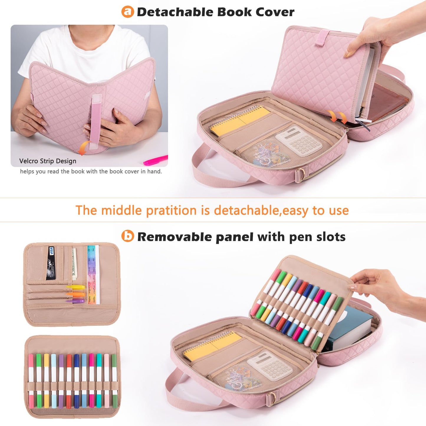 IMAGINING Large Bible Case with Bible Cover for Women - Bible Carrying Case with Shoulder Strap - Bible Bag Packed in Gift Box - Bible Carrier with Pockets for Bible Study Suppliers - Bible Gift Girls