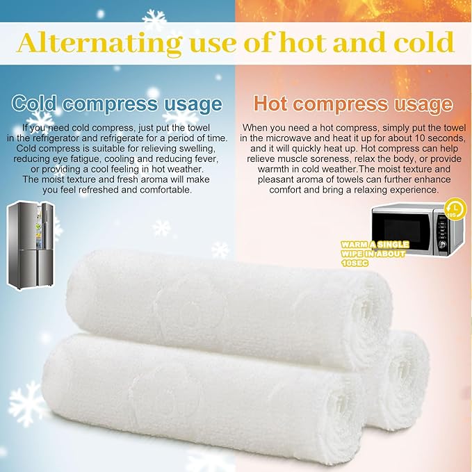 Moist Cotton Towel Bulk Moist Towelettes Individually Wrapped,White Towel Services,Refreshment Pre Moistened Towels for Dentist Travel Sport Party Hotel 100,Lemon