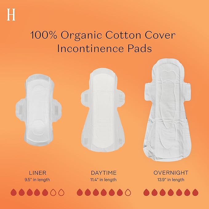 The Honey Pot Company – Incontinence Pads for Women - 64ct- Non-Herbal Overnight - Bladder Leak Control - Organic Cotton Cover & Ultra-Absorbent Pulp Core - FSA & HSA Eligible