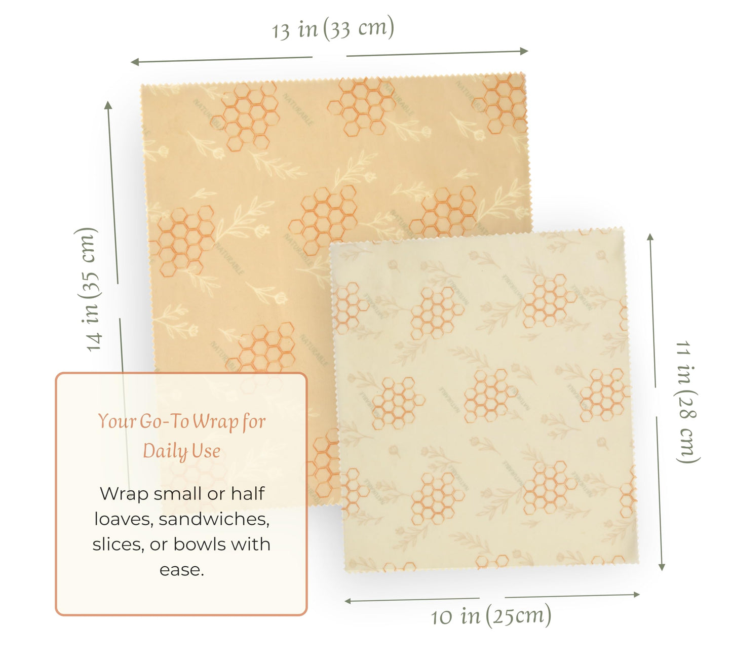 Beeswax Bread Bag for Homemade Bread & Beeswax Wrap Set, 2 XL Sourdough Bread Bags + 2 Beeswax Wraps for Food | Keep Bread Fresh, Breathable, Reusable & Less Waste Storage for Home Bakers (Beige)