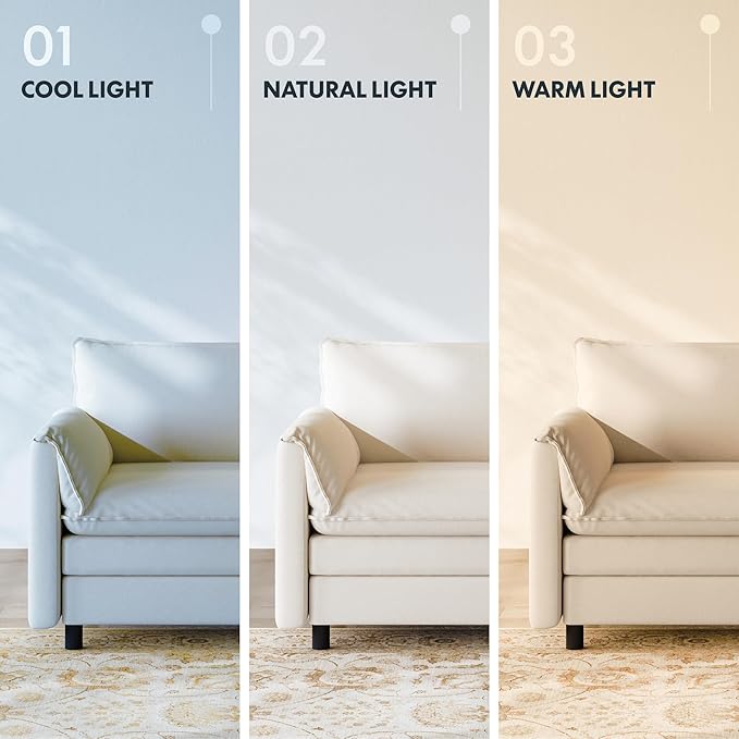 FLEXISPOT SF6 Modular Sectional Sofa with Storage Ottoman, 3-Seater L-Shaped Cloud Sectional Couch, 100.4" Wide Comfy Upholstered Sofa Couch for Living Room Apartment, Chenille White