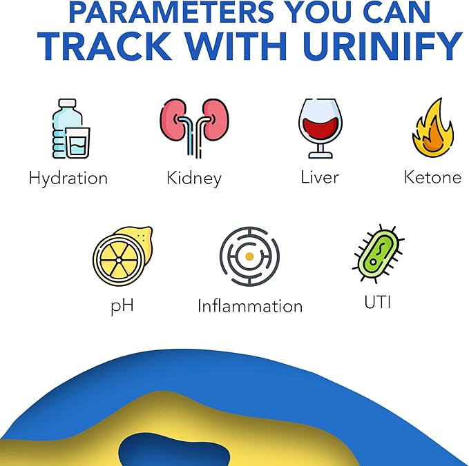 Mobile App Urine Test Strips -Trusted at Home Kidney and Liver Test Kit, Urinary Protein, UTI Test, Hydration, Ketone Body, pH, Urinalysis- Essential Kit (18 Strips)