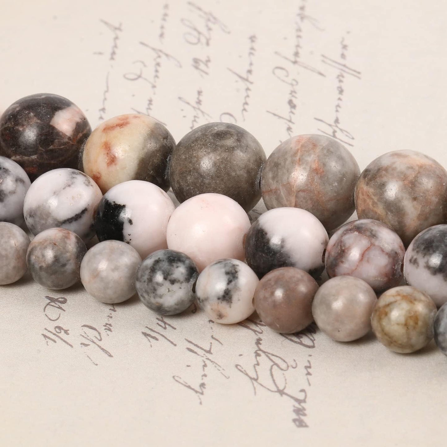 About 45pcs 8mm Natural Stone Beads Pink Zebra Jasper Beads Energy Crystal Power Gemstone for Jewelry Making, DIY Bracelet Necklace