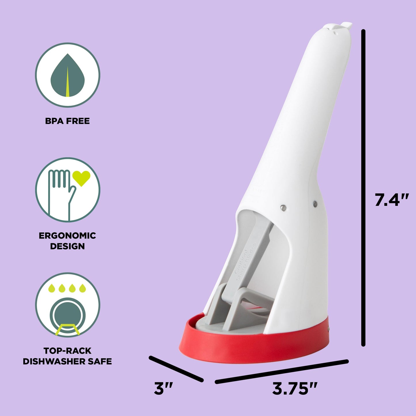 Chef'n Hand-Held Slicer Strawberry Slicester, Updated Design, Cherry/Meringue (102-712-400)