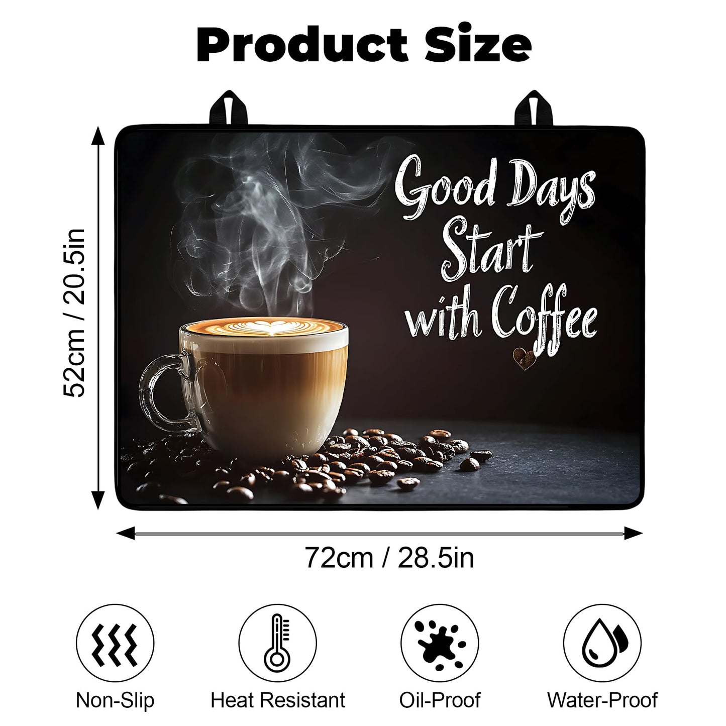 BSFHH Heat-Resistant Glass Stove Top Cover with Anti-Slip Rubber Coating – Electric Stove Protector, Scratch-Resistant, Expands Counter Space, Stylish Kitchen Decor (Cafe)