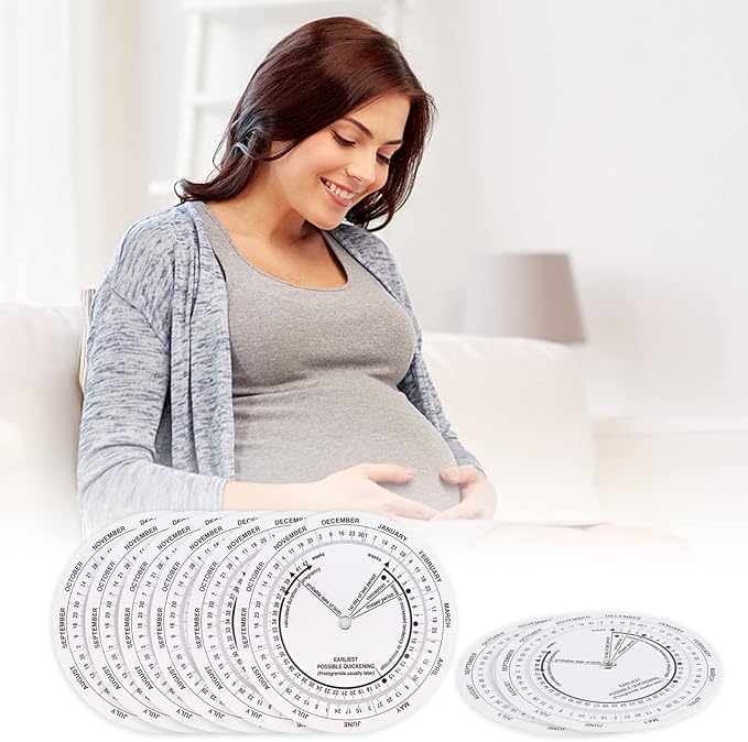 8Pcs Pregnancy Wheel Badge Card, Pregnancy Wheel Due Date Calculator for Doctors Midwives Nurses Pregnant Patients