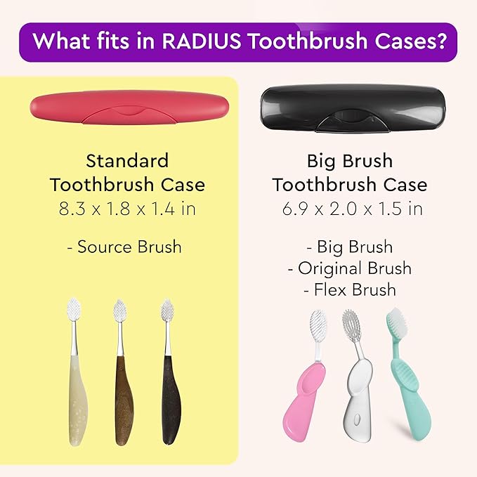 RADIUS Toothbrush Travel Case for Standard Brush, BPA-Free Recycled Plastic, Portable for Bathroom, School, Home, Camping - Lavender (FITS ALL CONVENTIONAL TOOTHBRUSH SOURCE TOOTHBRUSH)