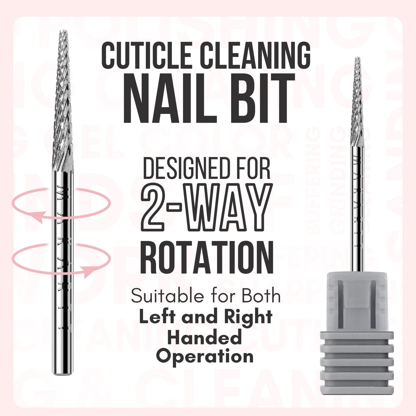 Makartt Nail Drill Bit:Cuticle Bit for Nail Drill 3/32" Safety Under Carbide Cuticle Cleaner Bit for Prep, Trimmer, Professional Art tools for manicure,Needle shape Fine-F