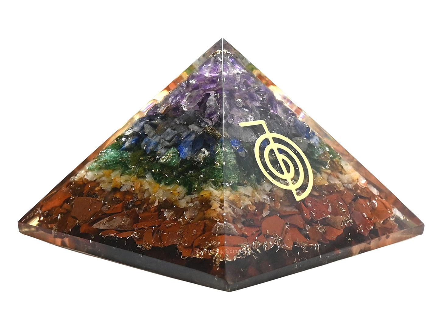 Amazing Gemstone Large Orgone Pyramid | Natural Chakra Pyramid Crystal | Reiki Orgonite Pyramid | Organ Pyramids Positive Energy Healing