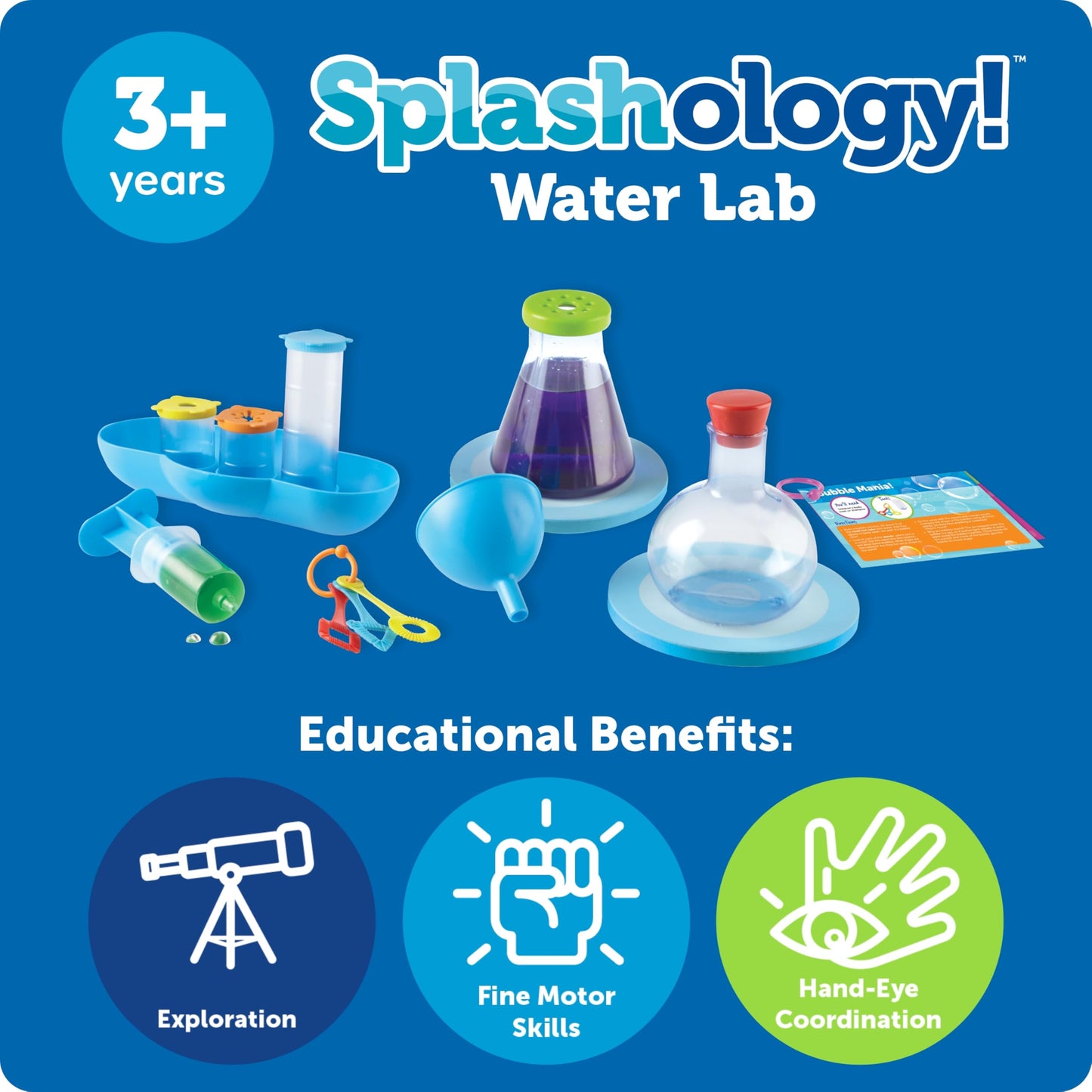 Learning Resources Splashology! Water Lab Science Kit, STEM Playtime, Water Activities, 19 Pieces, Ages 3+