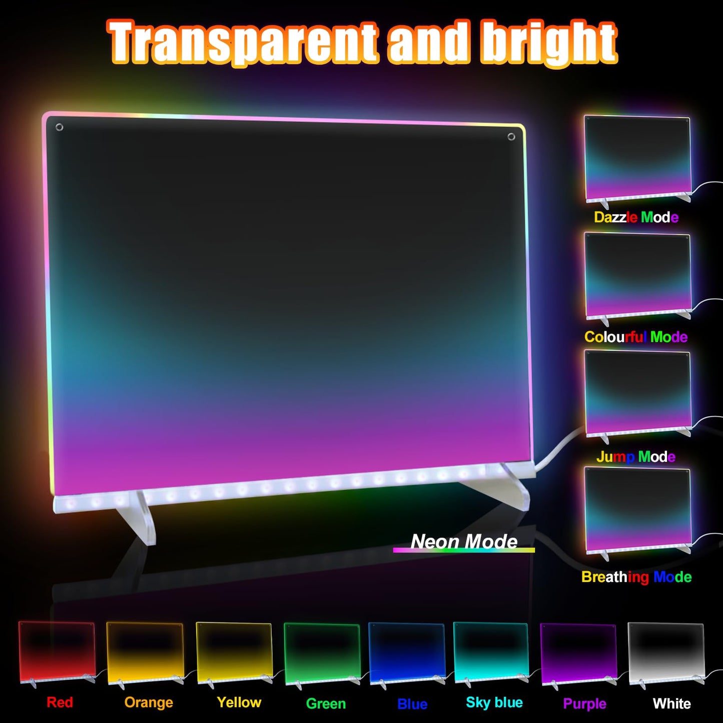 Led Note Board with 14 Highlighters,16''Drawing Tablet,6 Modes & 8 Colors Light Up Drawing Board,Kids Toy with 13 Light Effects,Birthday Holiday Day Gifts for Girls & Boys Age 3+,Tracing Book