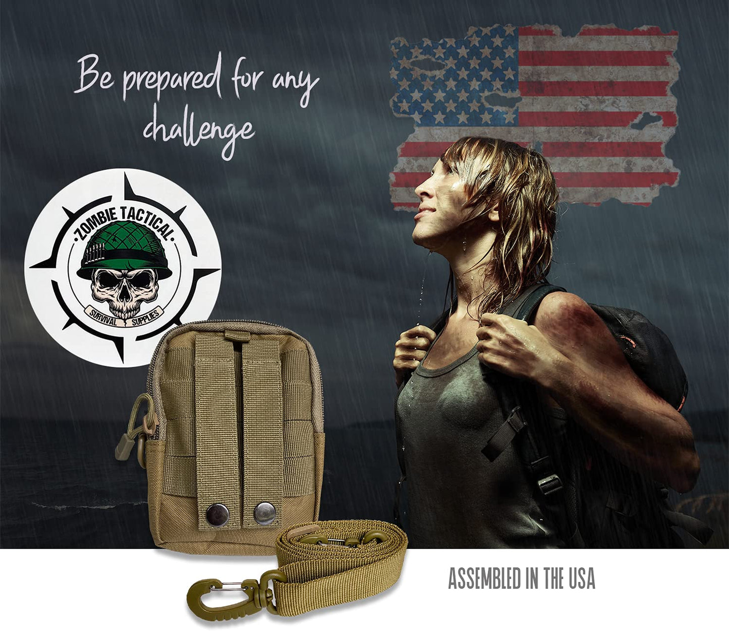 Premium Survival Hygiene Kit – Camping Hygiene Supplies – 72 Hour Kit – MOLLE Pouch – Emergencies, Bug Out Bags, Hurricanes – Disaster Preparedness Hygiene Kit – Car Window/Laptop Sticker Included