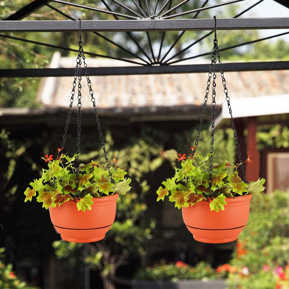 Asekonc 4Pack - 20 Inch Black Hanging Basket Chains Flower Plant Pot Replacement Chain Hanger for Bird Feeders, Planters, Lanterns and Ornaments