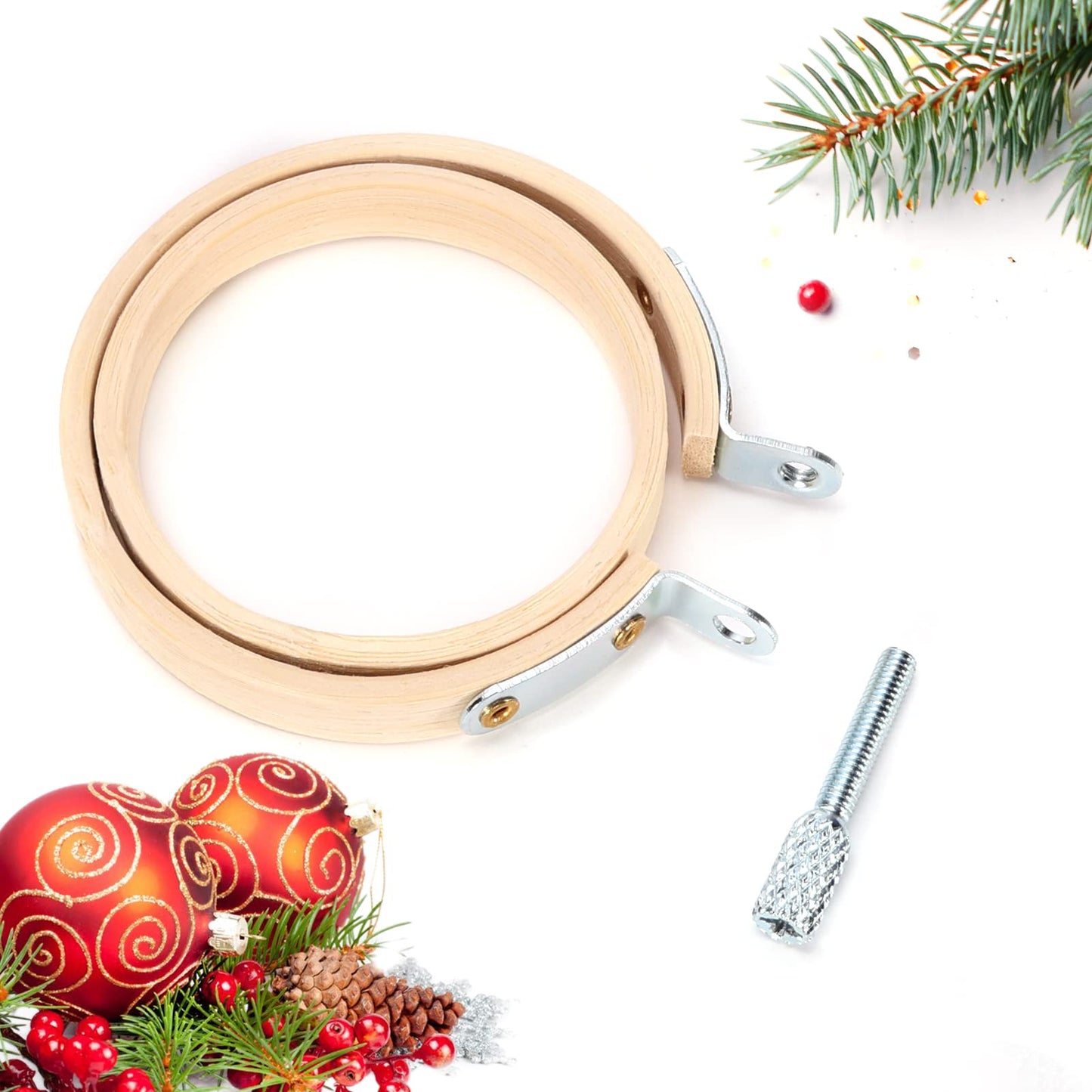 Caydo 10 Pieces 2.2 Inch Mini Embroidery Hoops Adjustable Circle, Cross Stitch Hoop Ring for Embroidery, Art Craft Handy Sewing, and Home Decoration