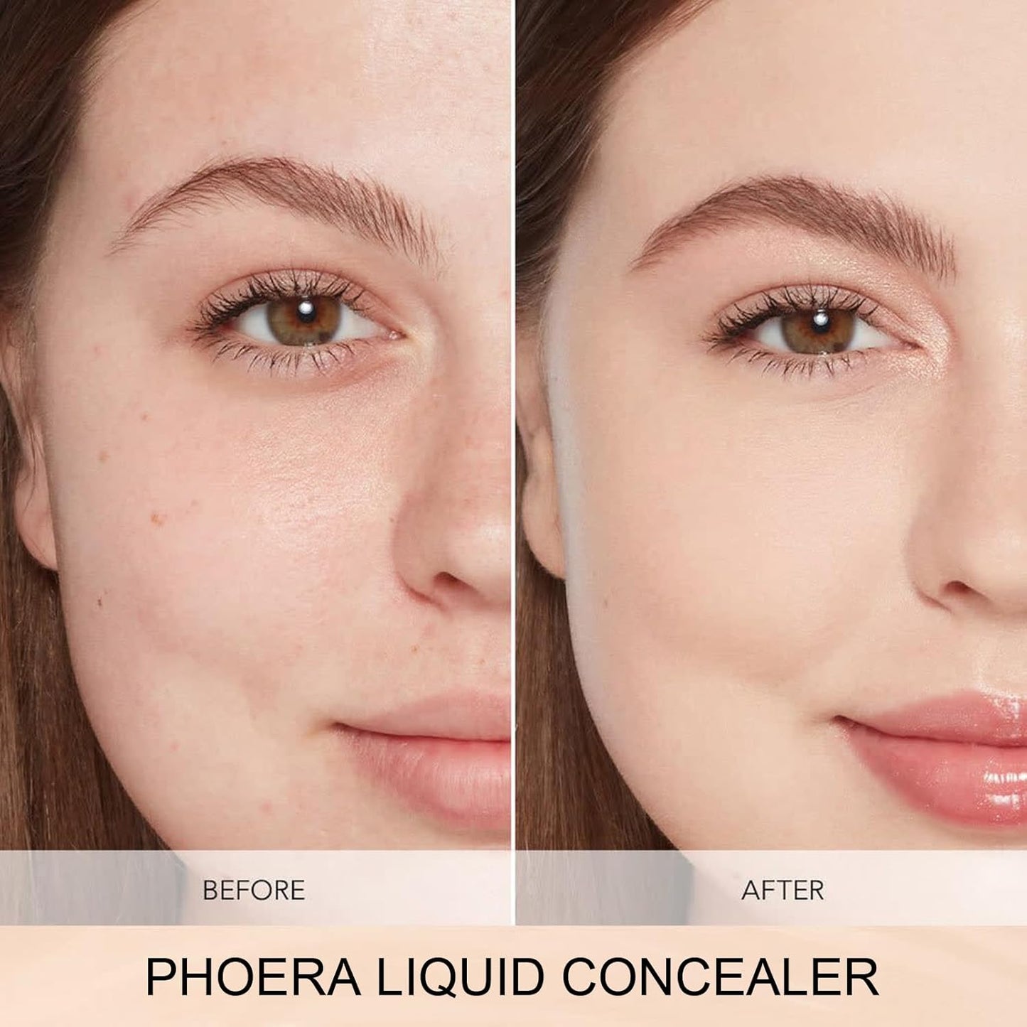 PHOERA Foundation Full Coverage,PHOERA Concealer Lightweight Full Coverage,PHOERA Makeup Long Lasting Wrinkles Matte Natural Finish for a Flawless Complexion(103 Warm peach+103#BEIGE)