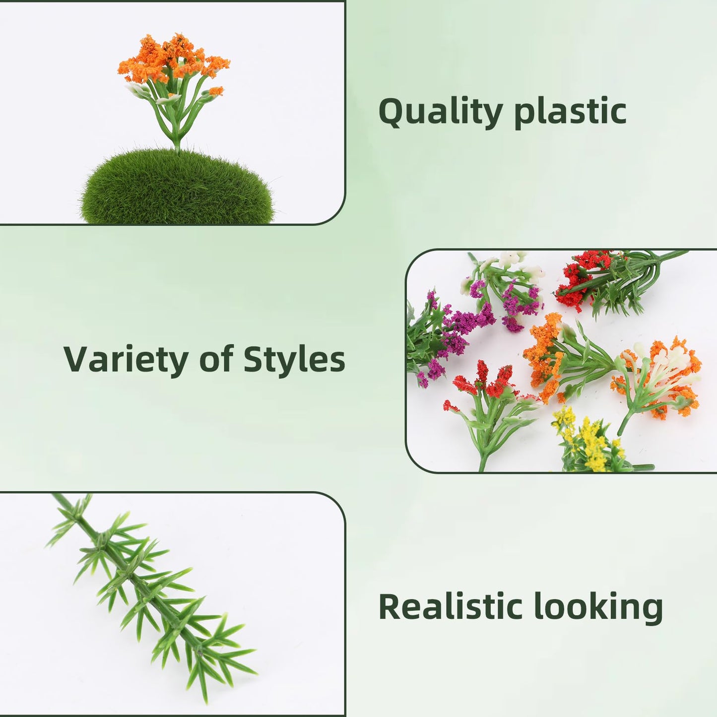 75pcs Model Trees 1.96-4.92" Mixed Diorama Model Tree Colourful Flower Trees Grass Architecture Mini Trees for Crafts Building Model Railway Scenery Landscape Supplies (Style 06)