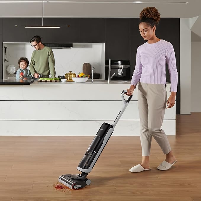 dreame H14 Cordless Vacuum Mop, 180° Lie-Flat Wet Dry Vacuum cleaner, 140°F Brush Washing, Fast Hot Air Drying in 5Mins, Smart Hard Floor Cleaner Machine with Powerful Suction, Great for Sticky Messes