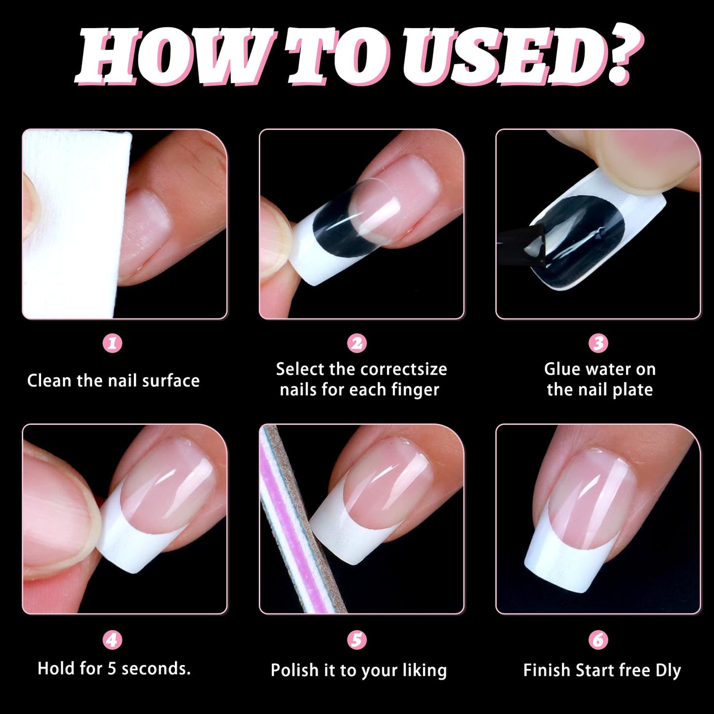 Bellelfin White French Tip Press on nails Short Square Fake Nails, 120PCS Square Nail Tips Short French Tip Nails, Clear Acrylic Press on Nail Full Cover False Nail