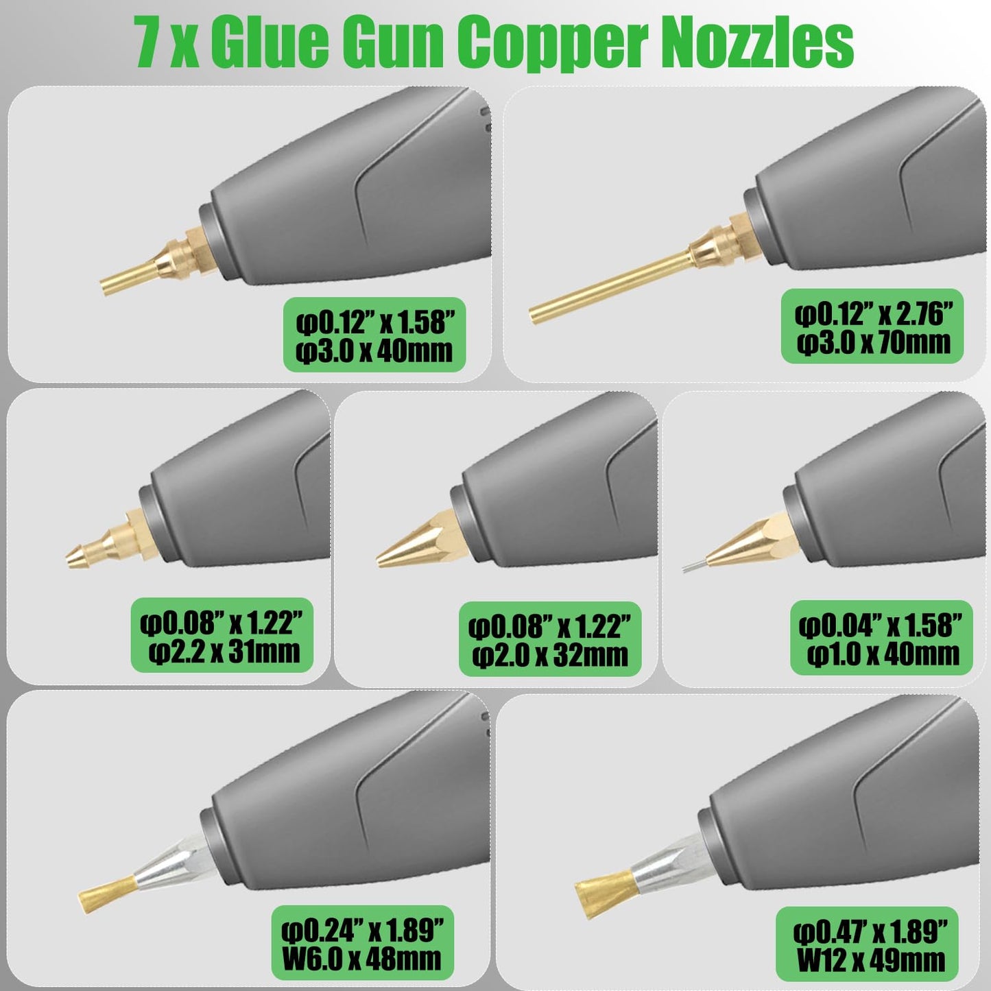 MONVICT Full Size Hot Glue Gun with 7 Copper Nozzles,120W Dual Temperature Switching, 3 Silicone Finger Covers, Corded Detachable Cord Use Stand-Up Base Anti-drip for Art DIY Craft repair
