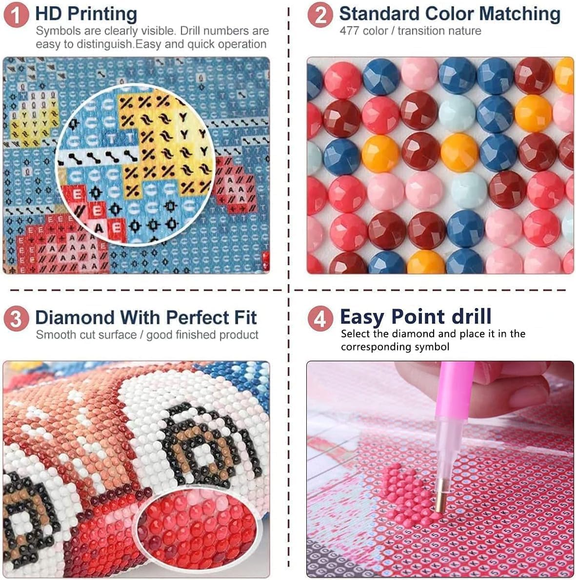 DAZZLEDOTS Diamond Art Kits for Adults, 4-Pack Disco Ball Diamond Painting Kits for Beginner Round 5D Full Drill Diamond Dots Crafts for Home Wall Decor Gifts 12x16 Inch