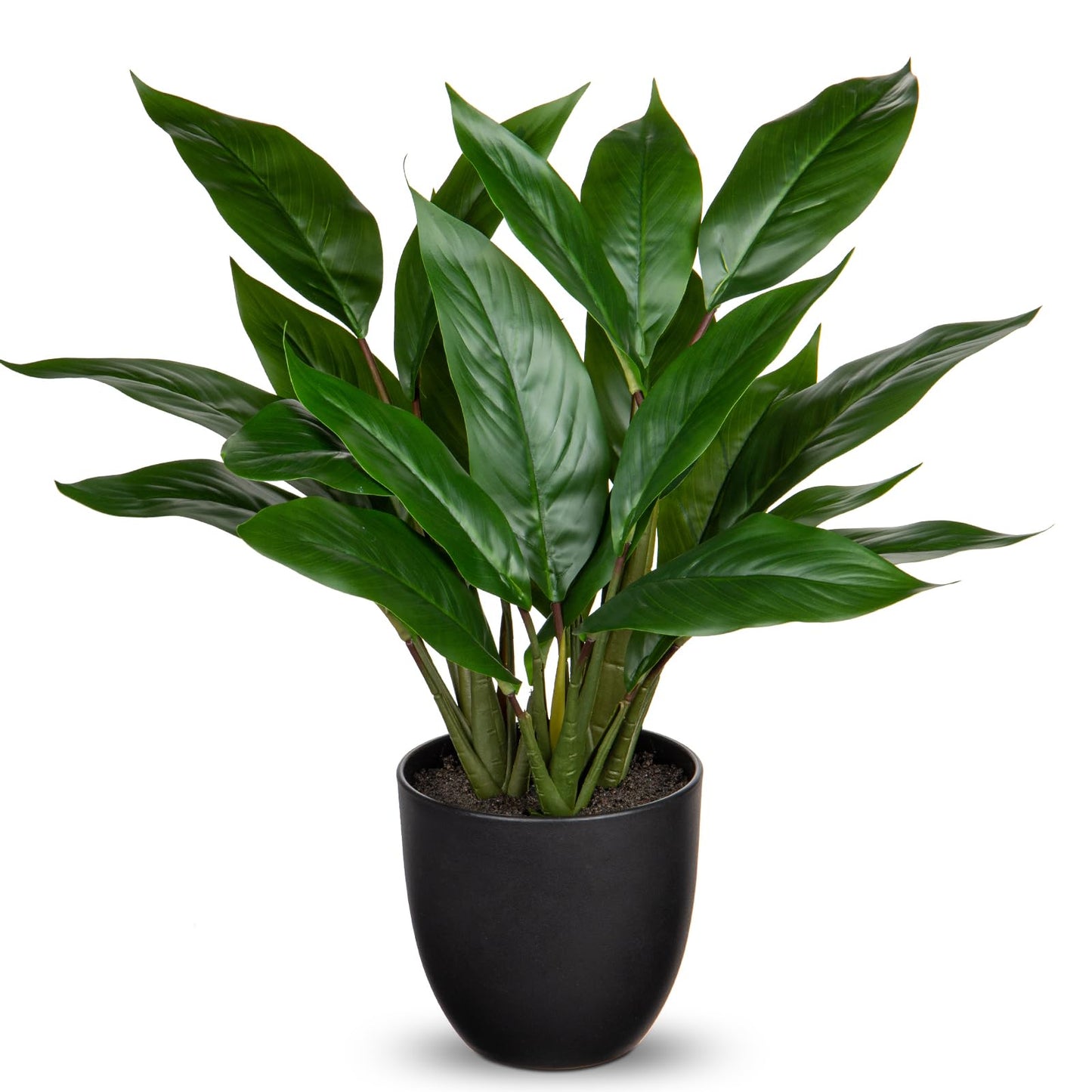 GnFlus Fake Plants 17'' Faux Plants Artificial Potted Plants Indoor Realistic Fake Cast Iron Plant Artificial Plants with Pot for Home Office Farmhouse Kitchen Bathroom Table Shelf Decor