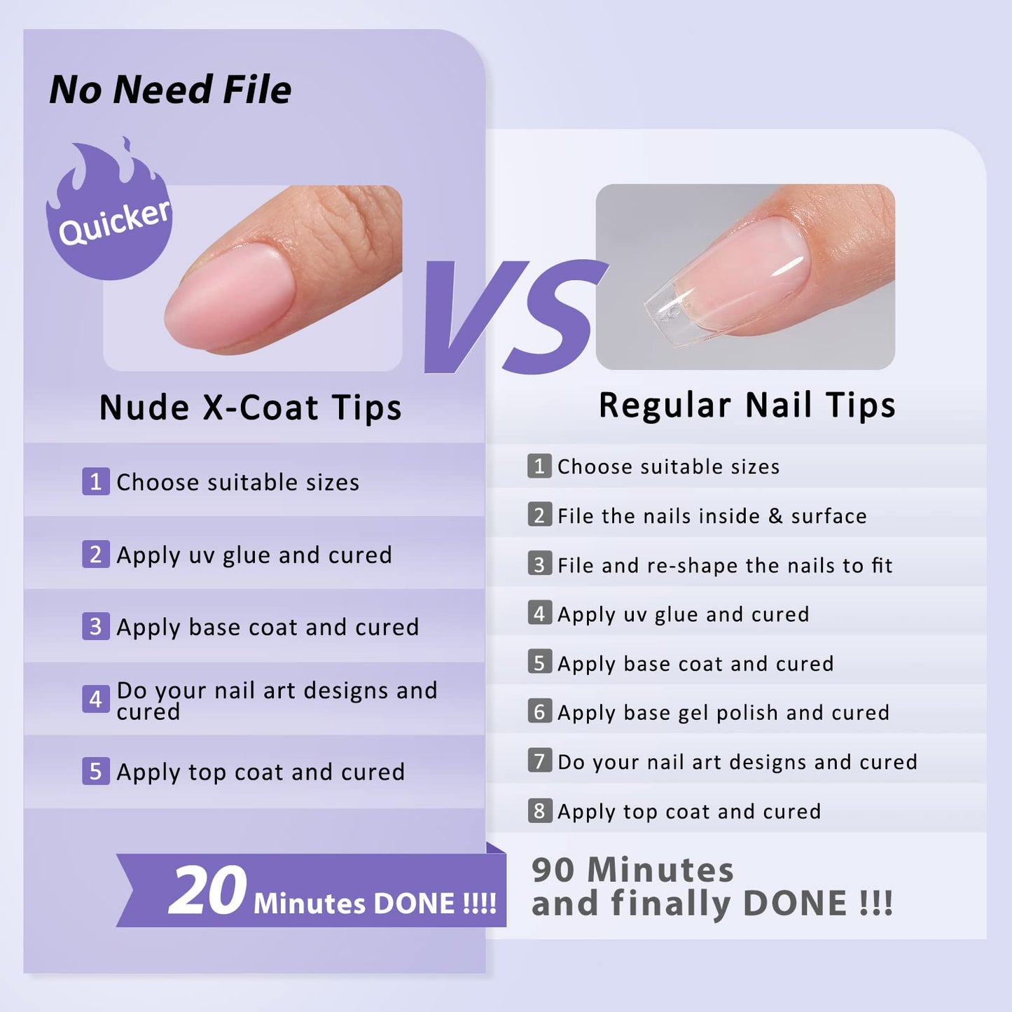 BTArtbox XCOATTIPS Natural Nail Tips Matte- Extra Short Almond Press On Nails Pink, Long Lasting Soft Gel Nails False Nail, Soak Off Acrylic Fake Nails Extensions for Nail Art DIY