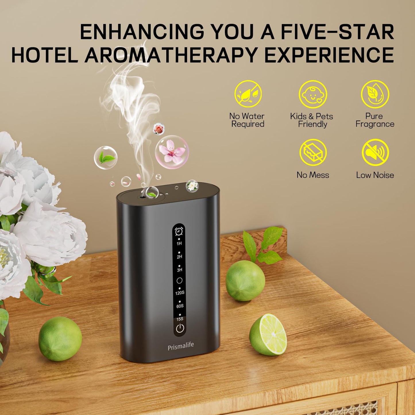 2025 Upgrade Smart Plug in Diffuser, Waterless Scent Diffusers for Home Cover Up to 800 Sq. Ft with 3 Mist Levels & Timers, Waterless Essential Oil Diffuser with RGB Lighting for Home, Office