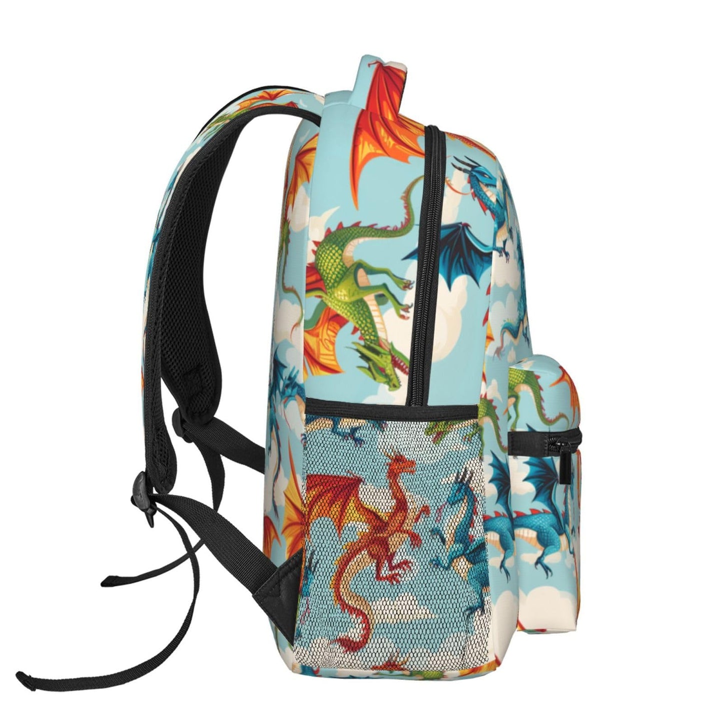 TRYYN Dragon Casual Backpack, Lightweight Laptop Bag Daypack, Cute Fire-Breathing Dragons Backpacks for Women Men Teens Students,Mystical Polyester Bookbag Gifts for School Work Travel Hiking
