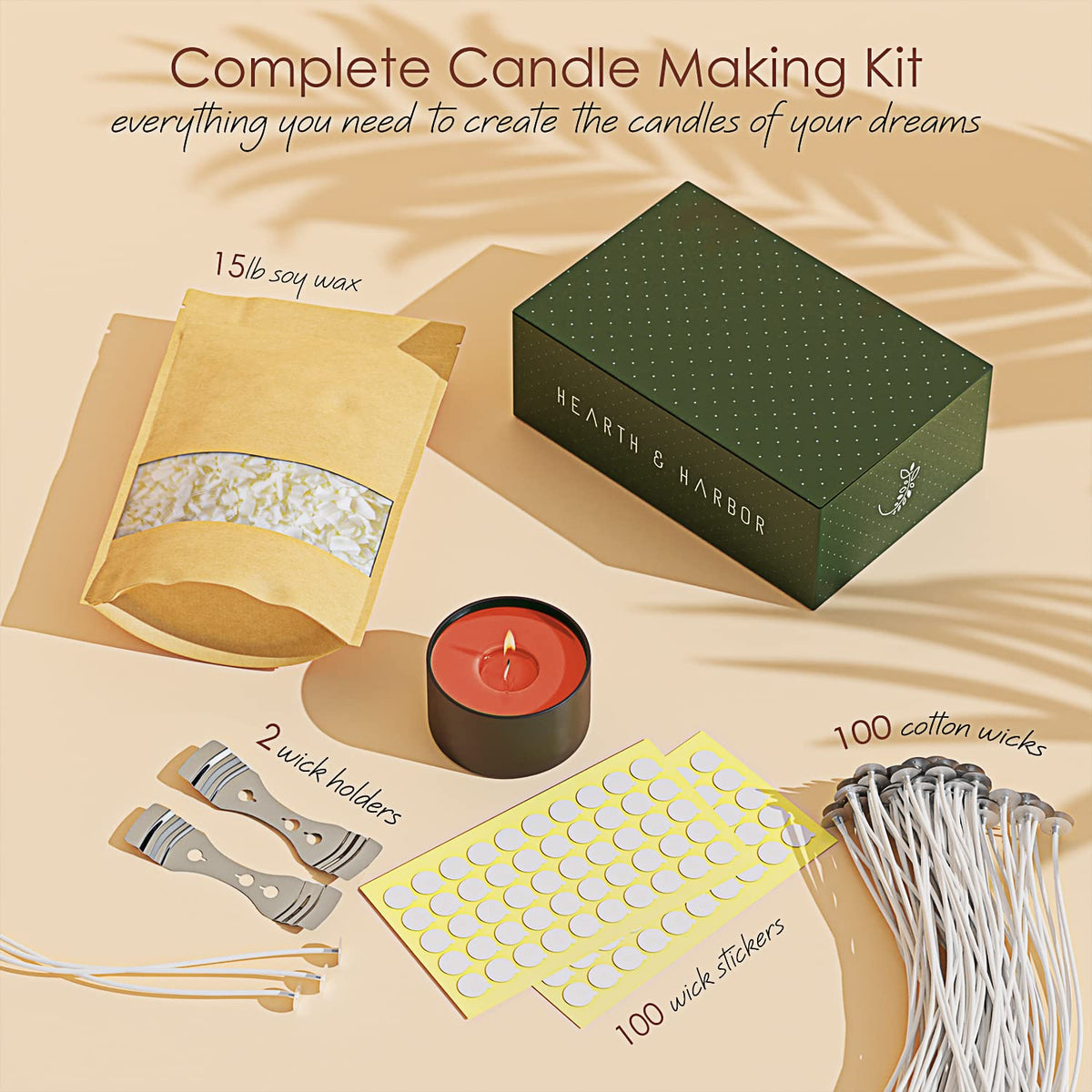 Organic Soy Candle Wax for Candle Making (15 Count)