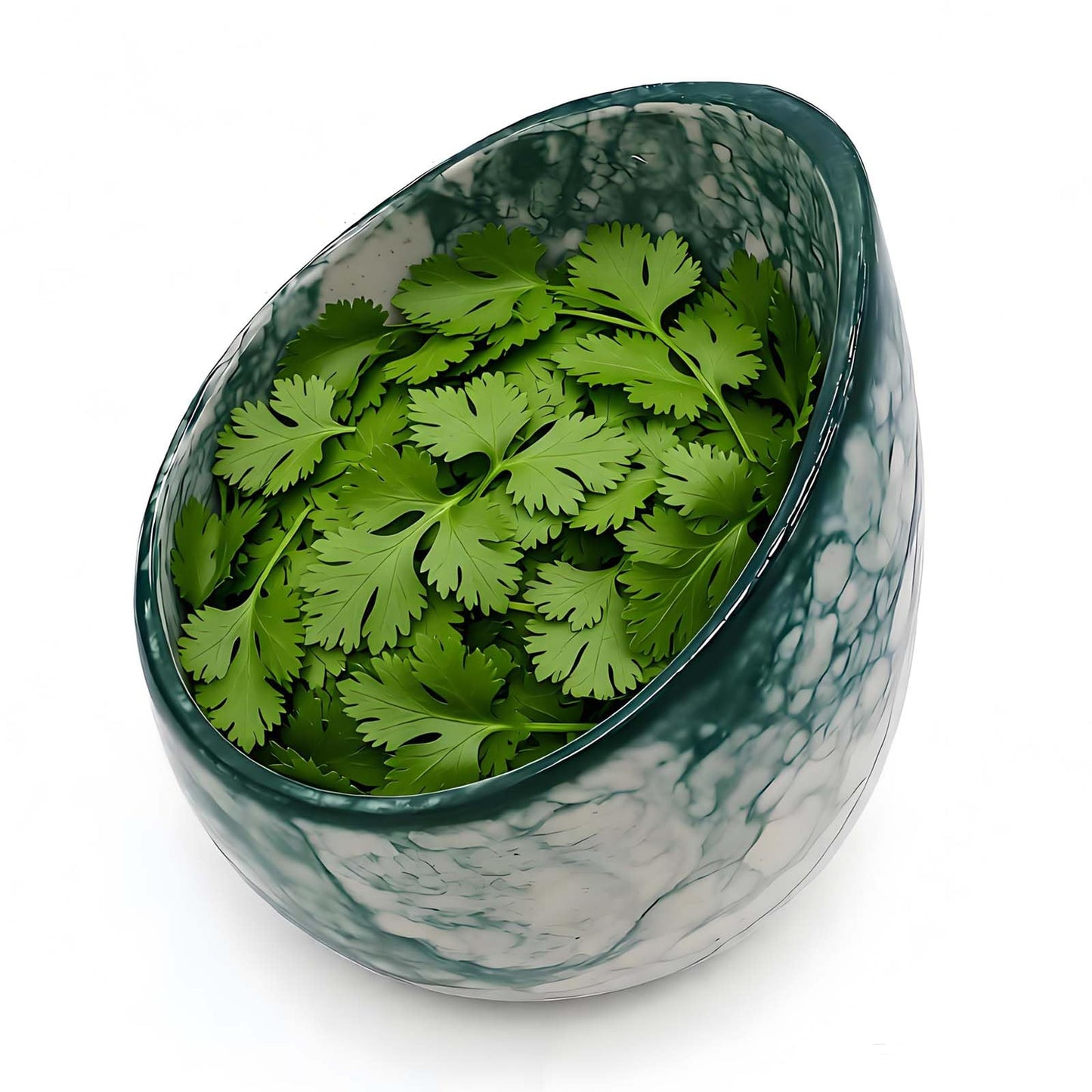 MGMGART Pottery Herb Stripper Bowl Handmade Green Glazed Ceramic Kitchen Gadget with Four Sizes Holes for Rosemary Parsley Basil Kale Detach Leaves from Stem