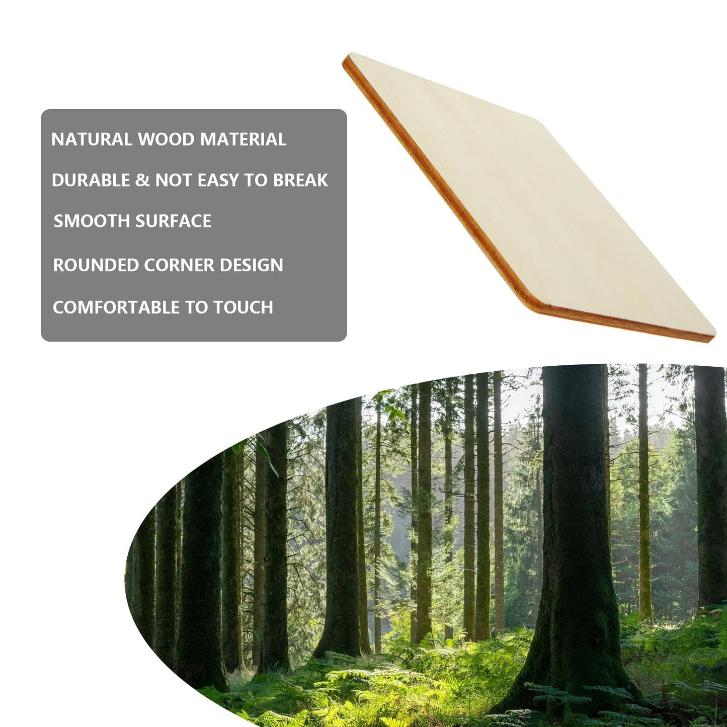 SHUESS 140 Pack Unfinished Wood Squares for Crafts, (3 Sizes, 2", 3", 4") Blank Wooden Pieces for Wood Burning Projects, DIY Crafts, Wood Burning Kit