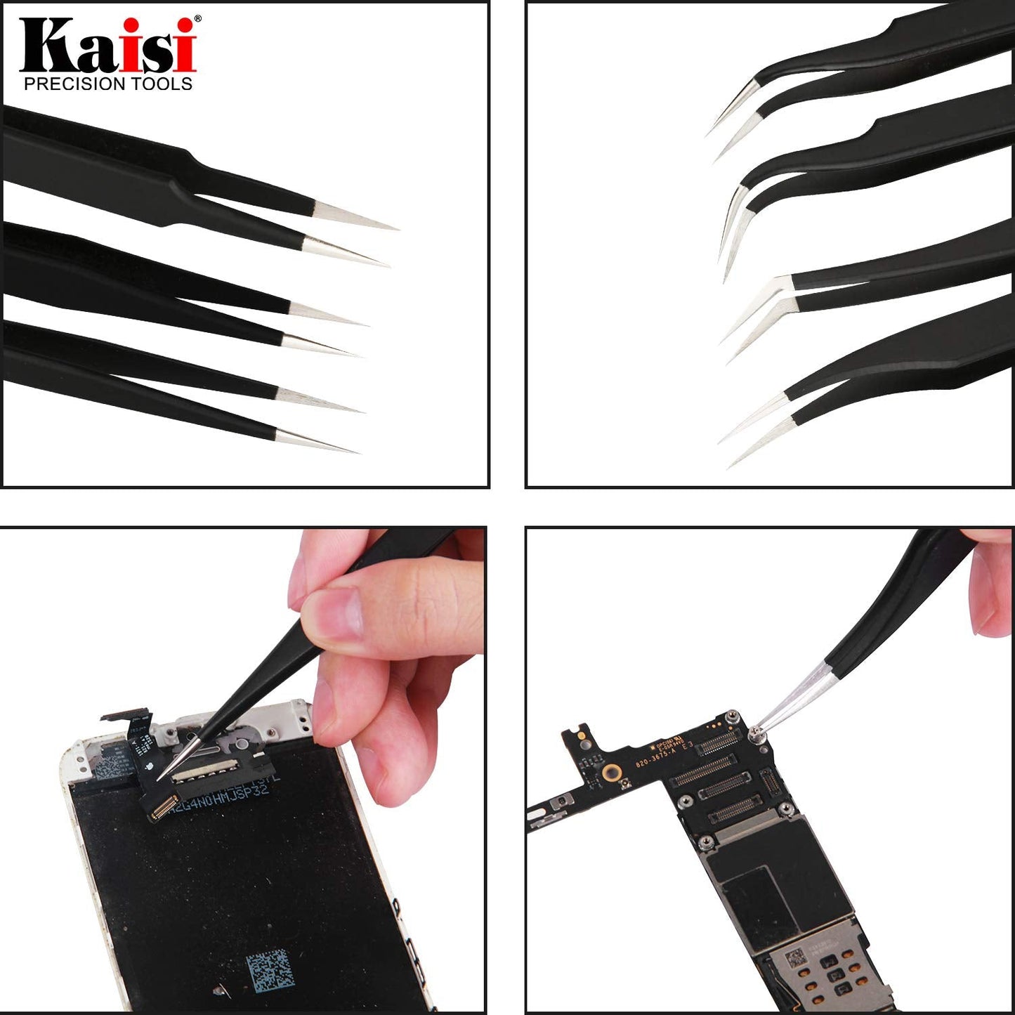 14 PCS Precision Tweezers Set, ESD Tweezer Set, Anti-Static Stainless Steel Tweezers Set for Craft, Jewelry, Electronics, Laboratory Work