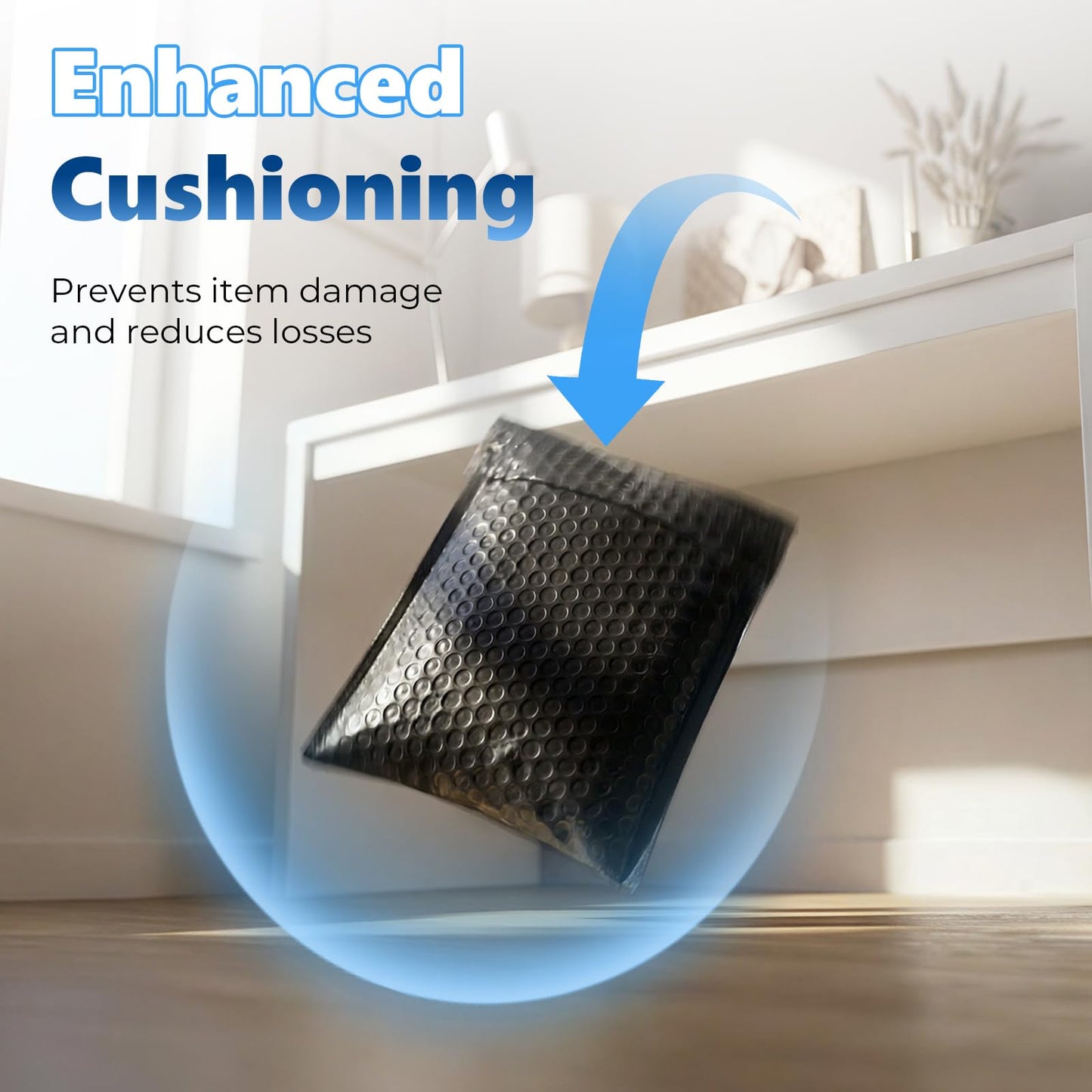 Metronic Extra Deep Bubble Mailers Usable Size 6x9" 50 Pack Padded Envelopes 6.57x10" Opaque Self Seal Adhesive Waterproof bubble envelopes Shipping Bag for CD,Jewelry,Small Business,Black,#0