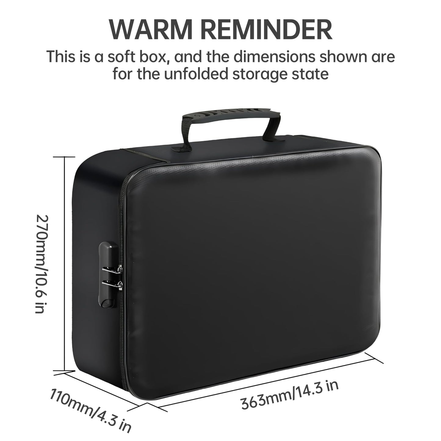 GIANTLUMl Document Bag with Lock,Fireproof 3-Layer File Storage Case with Water-Resistant Zipper,Document Safe Portable Travel Home Organizer Bag for Laptop,Home&Office,Certificates,Gifts for Him