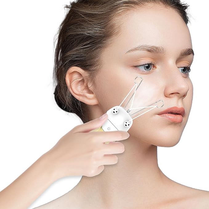 Gold Facial Threading Hair Removal Electric Women's, USB Rechargeable Electric Hair Removal Device for Women, Threading Face Epilator for Fine Hairs on Face, Chin, Upper Lip, Arms