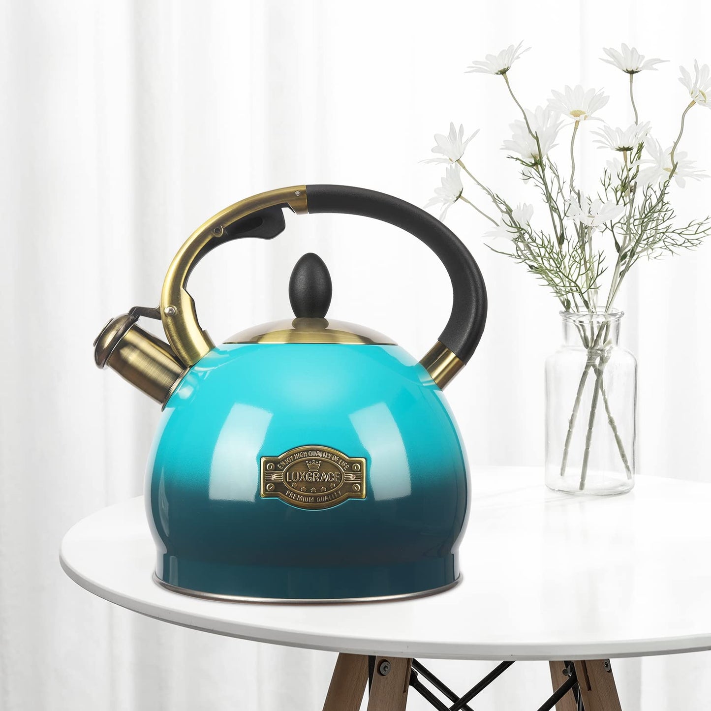3Quart Whistling Tea Kettle Classic Teapot Stainless Steel Teakettle with Cool Grip for Stovetop