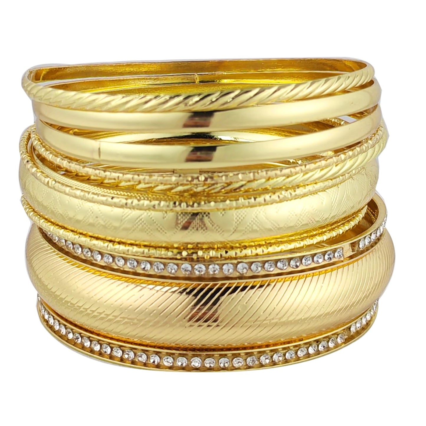 FUNOJOY Bangle Bracelets for Women,14K Gold Plated Boho Indian Multi Stackable Bangles For Women Jewelry Gifts