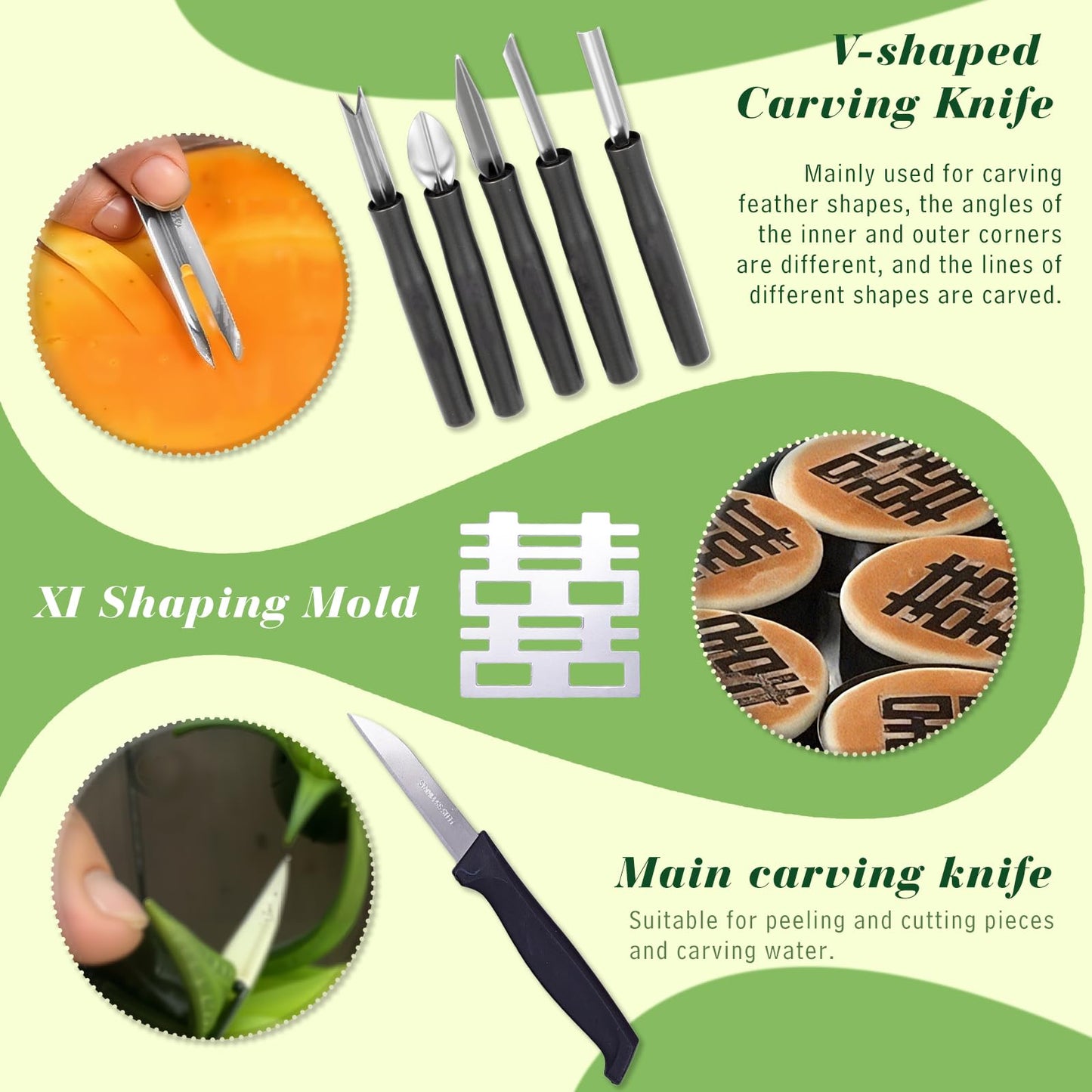 48-Piece Stainless Steel Fruit & Melon Carving Tools Set with Gloves - Watermelon Sculpting Kit, Ergonomic Handles, Portable Case for Culinary Arts, Sculpting, Peeling