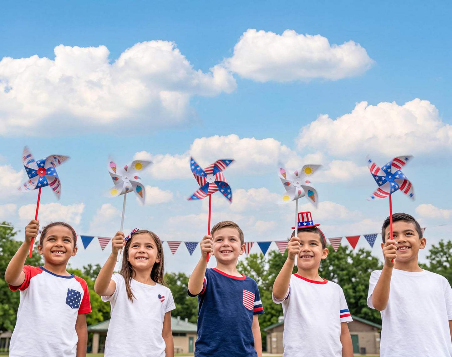 60pcs Summer Activities for Kids – DIY Paper Pinwheels Crafts, Blanks White Windmill Kits Bulk for 4th of July, Classroom Party, Back to School, Easter, Spring Art Projects
