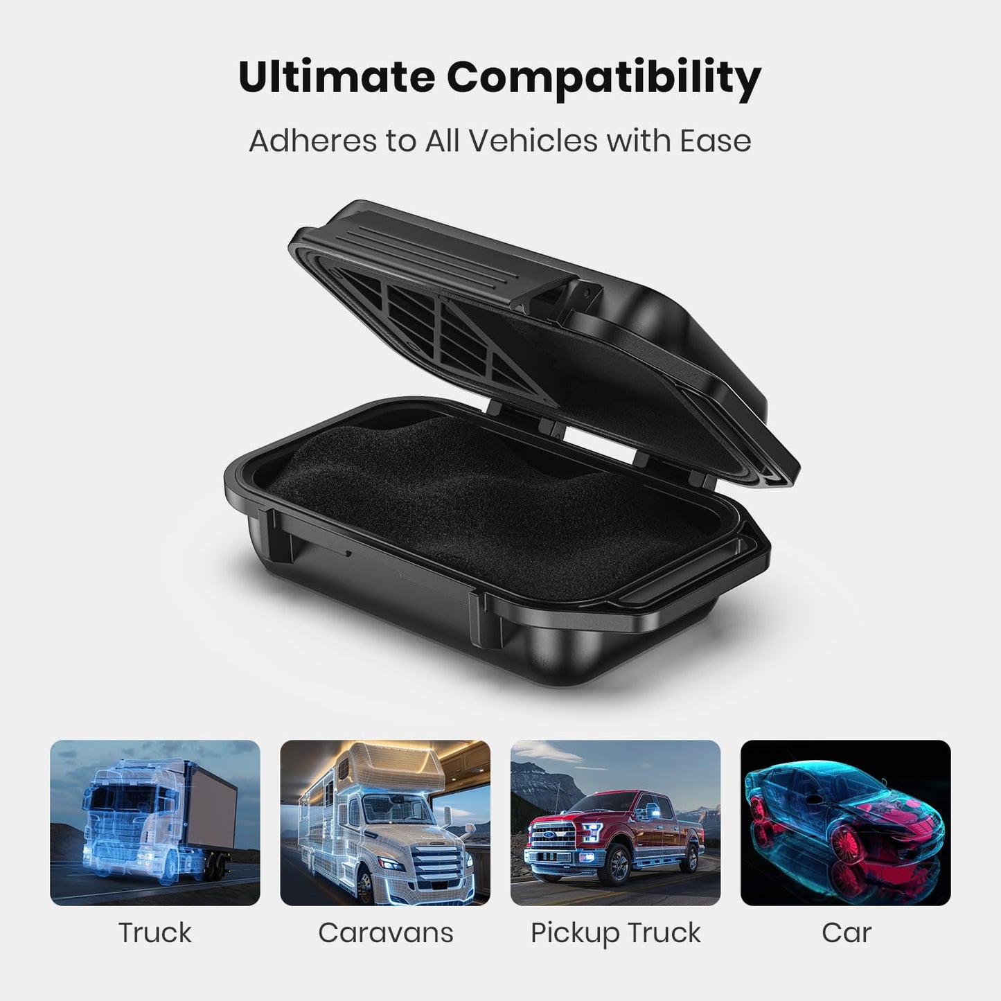 PakWizz Upgraded Magnetic Key Box, Magnetic Key Holder Under Car, Hide a Key Magnetic Car, Waterproof & Dustproof Magnetic Key Hider Outdoor, Magnet Storage Box