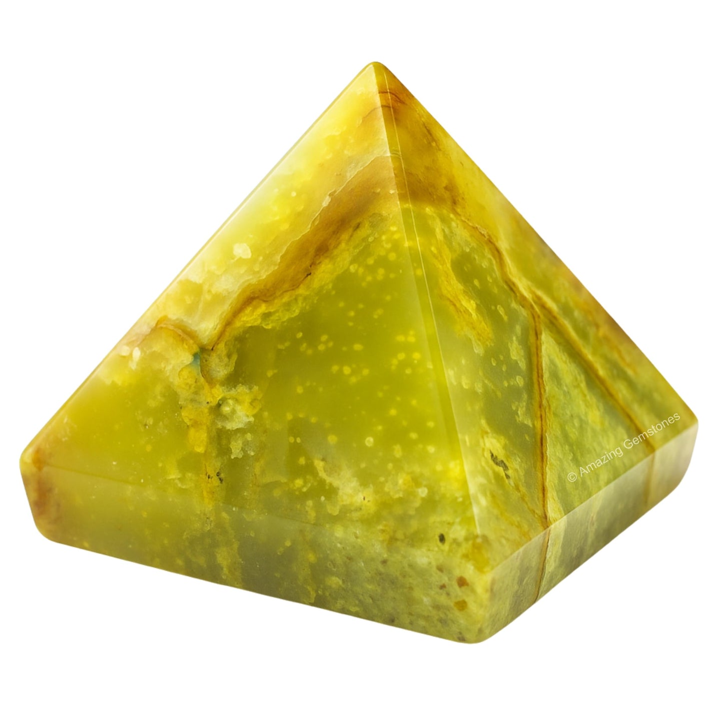 Amazing Gemstone Green Opal Pyramid Crystal Healing Stones - 1.5" Great Pyramid Figurine of Natural Stone Pyramid for Meditation, Reiki, Chakra Balancing and Crystal Pyramids Grid
