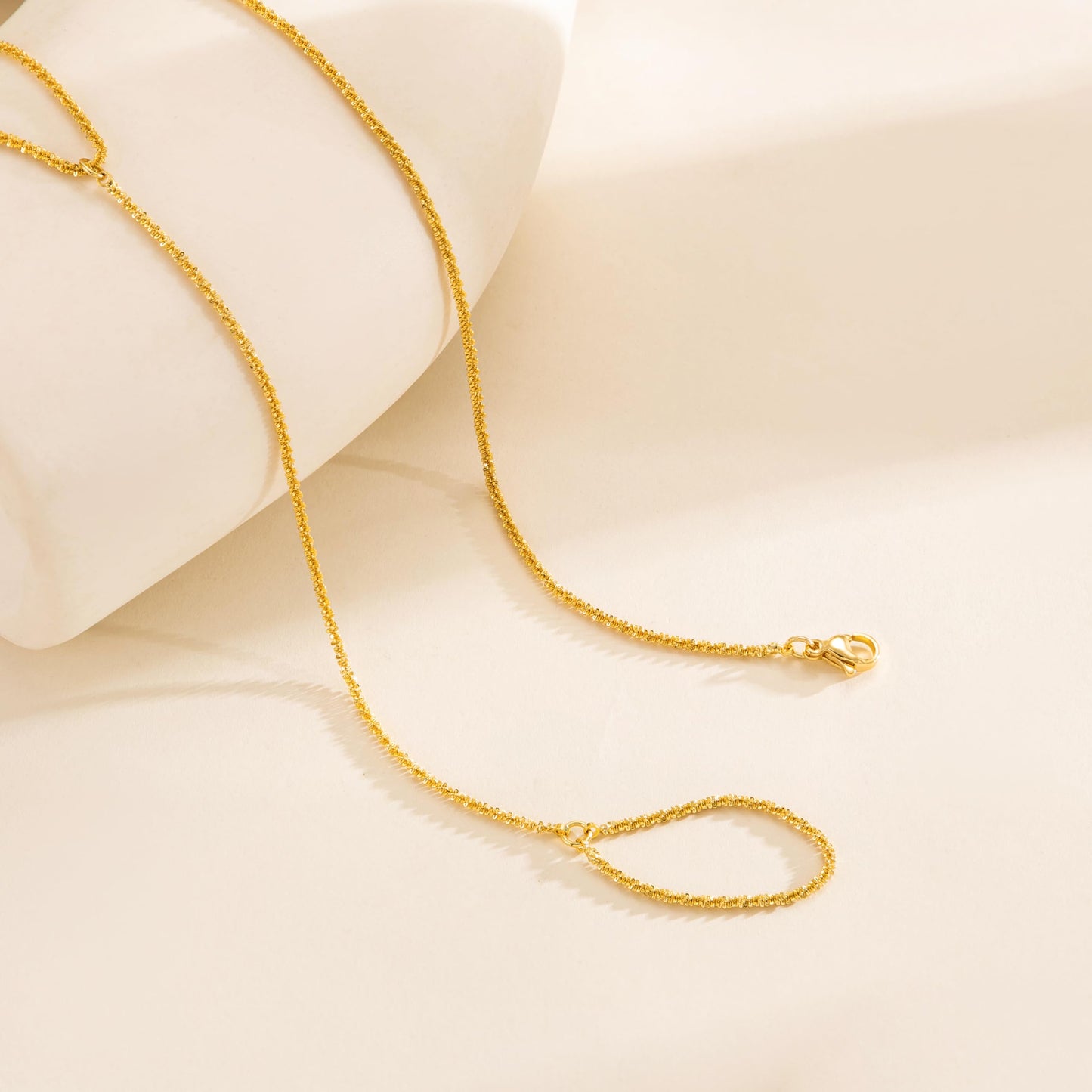 14K Gold Plated Hand Chain Ring Bracelet Stack Non Tarnish Dainty Finger Ring Bracelet Accessories for Women Trendy Jewelry 2025