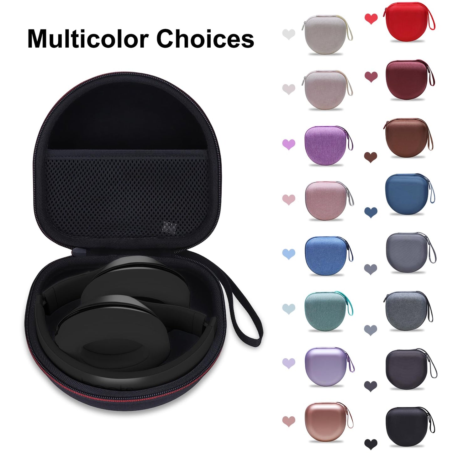 Headphone Case Compatible with Glynzak/BERIBES/TOZO/KVIDIO/Beats/Soundcore Anker/JBL Noise Cancelling Over-Ear Headphones, Rose Gold