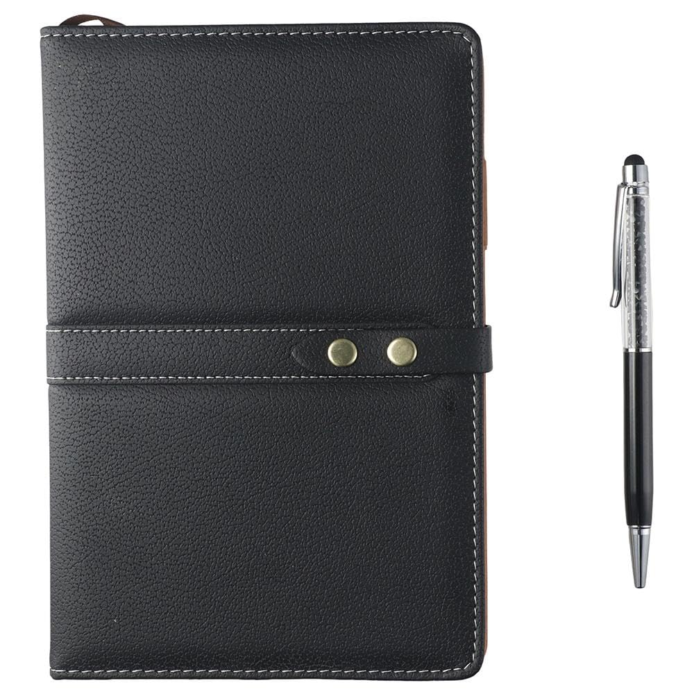 GetCoupon A5 Notepad Set Gift Box Business Notebook, With Pen Diary Ledger Gift Soft Faux Leather Hardcover(Black)