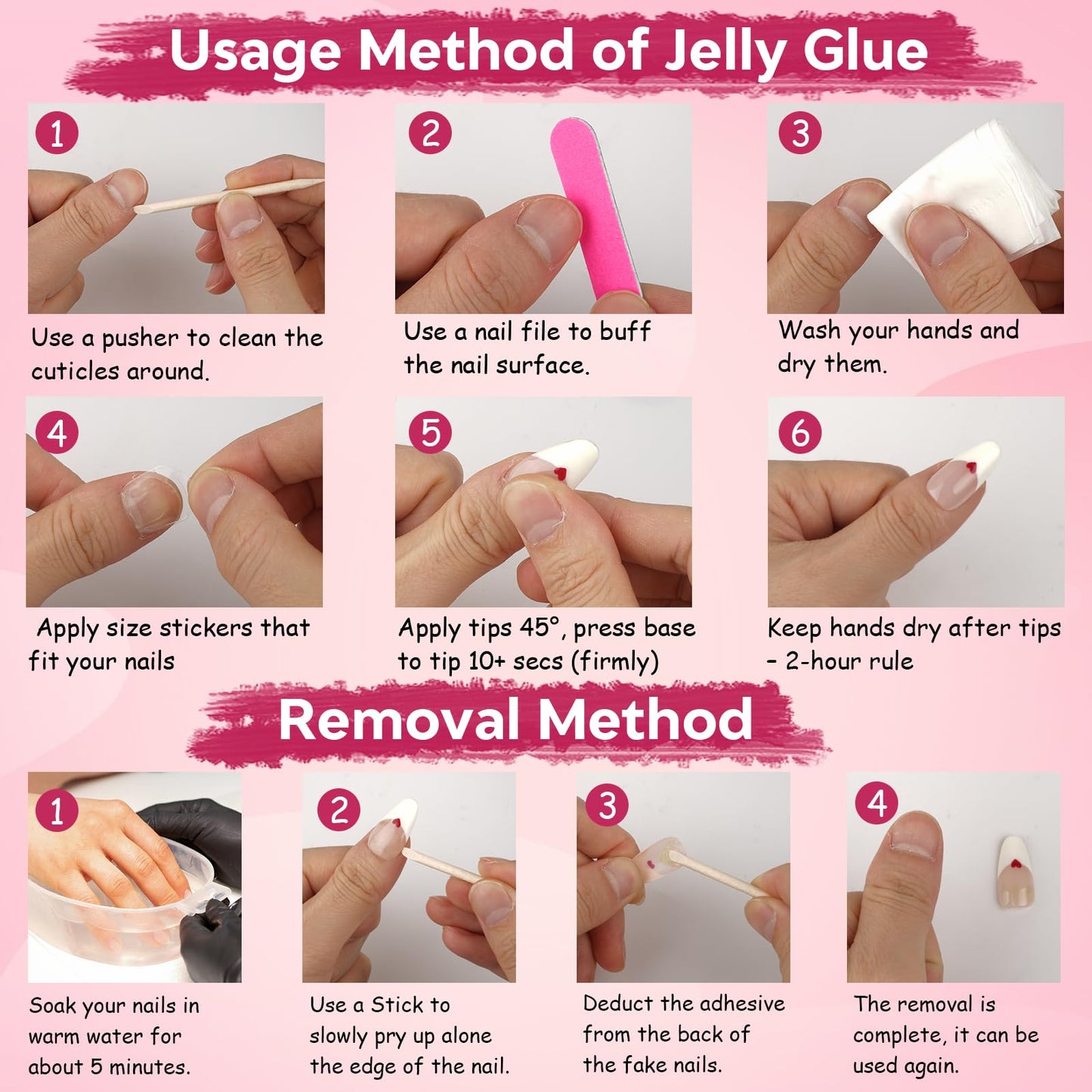 Tesytto Nude Pink Press on Nails Long Square 3D Embossed Flower, Handmade with Luxury Rhinestone 10 Pieces Reusable Acrylic False Nails for Nail Art (Sakura Crystal Glow, M)