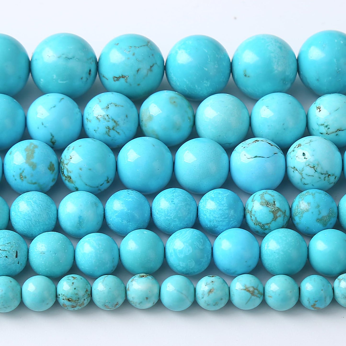 10MM Natural Turquoise Gemstone Beads Blue Stone Round Loose Beads for Jewelry Making Bracelet 72pcs 2 Strands 32"