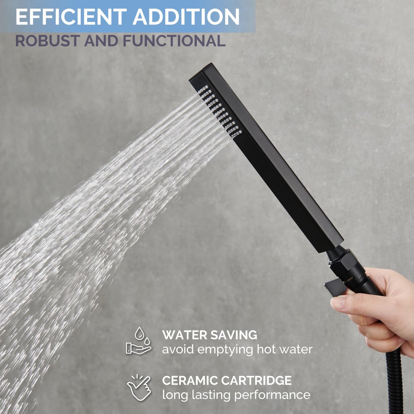 Angle Simple Shower Valve, Brass Water Flow Shut Off Valve for Hand Shower, RV Hose Flow Restrictor, Matte Black